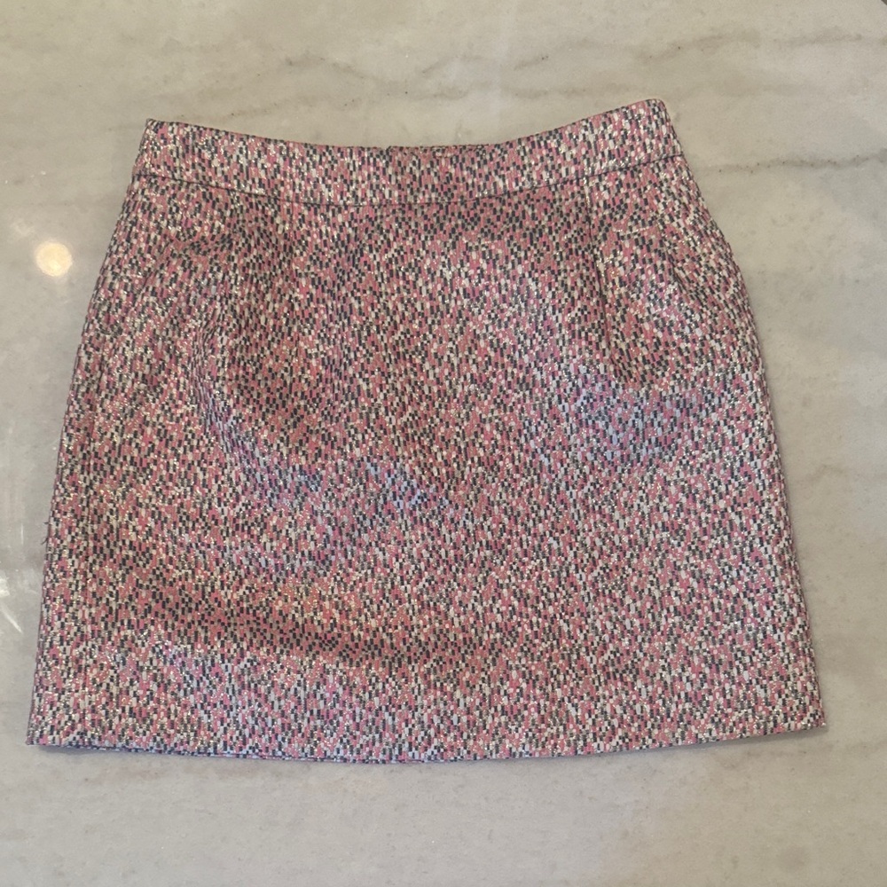 J. Crew Pink and Black Mini Skirt